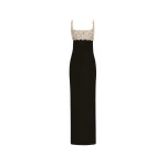 Oscar de la Renta Mother of Pearl Embroidered Sleeveless Gown - Oscar de la Renta Dresses - American Couture - Shop at Luxury Shoes 
