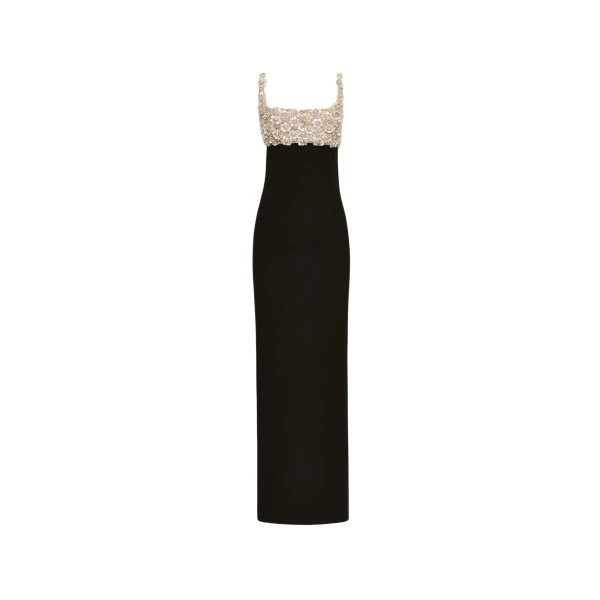 Oscar de la Renta Mother of Pearl Embroidered Sleeveless Gown - Oscar de la Renta Dresses - American Couture - Shop at Luxury Shoes 