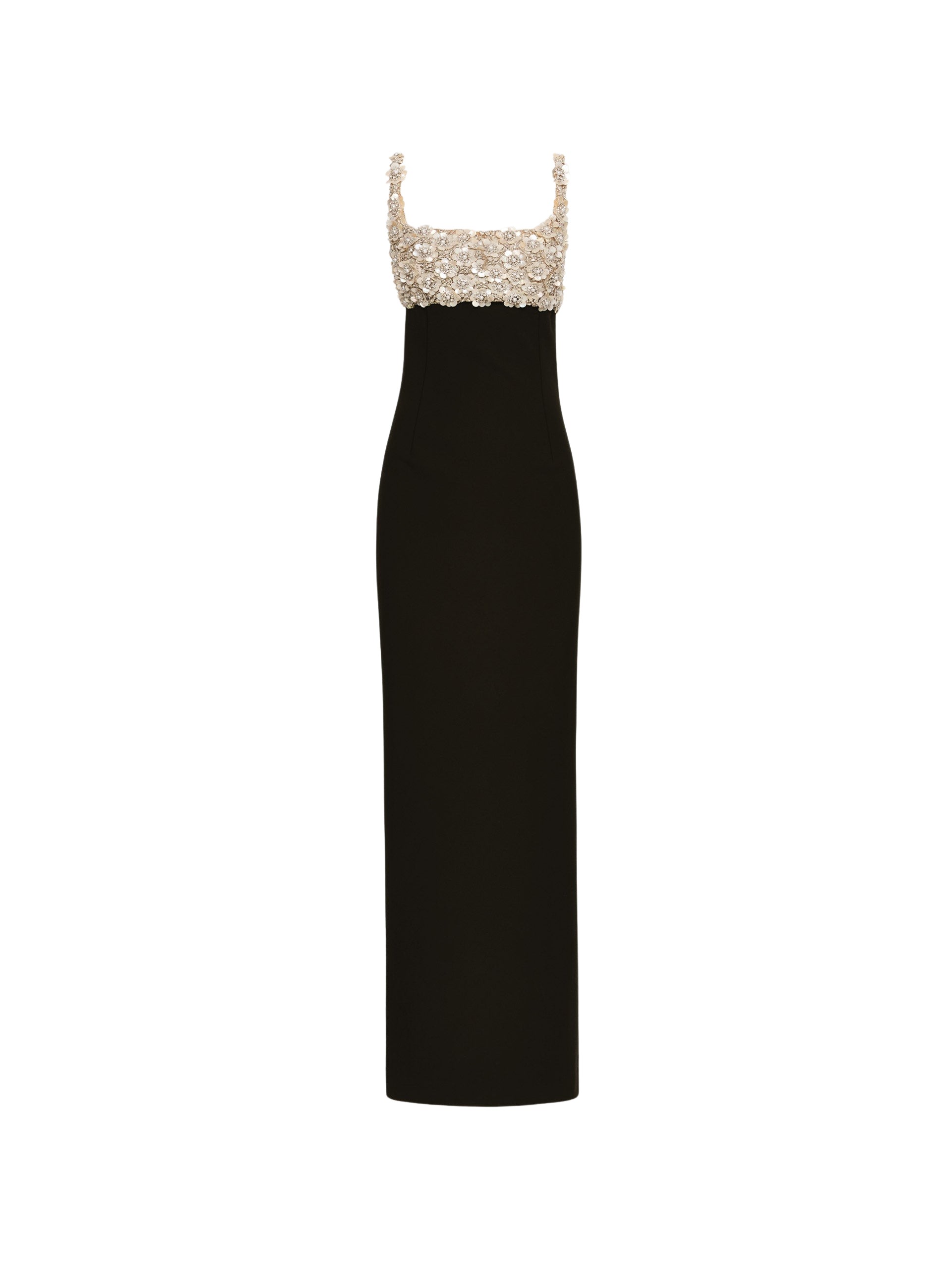 Oscar de la Renta Mother of Pearl Embroidered Sleeveless Gown - Oscar de la Renta Dresses - American Couture - Shop at Luxury Shoes 
