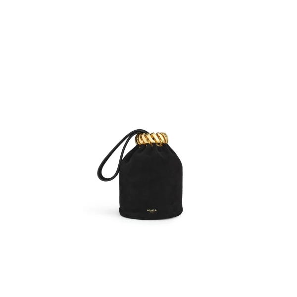 Alaïa Motion Bracelet Bag In Suede - Alaia Bags - Laser Cut Luxury - Shop at Luxury Shoes 