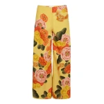 Giambattista Valli Mustard Blossoms Poplin Wide-Leg Pants - Giambattista Valli Pants - Romantic Couture - Shop at Luxury Shoes 