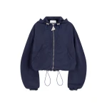 The Attico Navy Blue Bomber - The Attico Jackets - Designed by Gilda Ambrosio & Giorgia Tordini - Shop at Luxury Shoes 