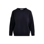 Essentiel Antwerp Navy and green knitted sweater with fitted waist - Essentiel Antwerp Knitwear - Colorful Belgian Design - Shop at Luxury Shoes 