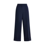 Essentiel Antwerp Navy cropped pants with folded cuffs - Essentiel Antwerp Pants - Colorful Belgian Design - Shop at Luxury Shoes 