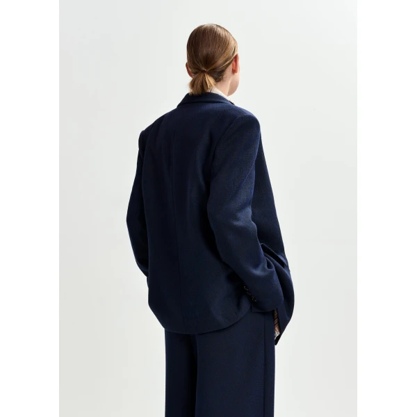 Essentiel Antwerp Navy double-breasted blazer - Essentiel Antwerp Jackets - Colorful Belgian Design - Shop at Luxury Shoes 