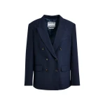 Essentiel Antwerp Navy double-breasted blazer - Essentiel Antwerp Jackets - Colorful Belgian Design - Shop at Luxury Shoes 