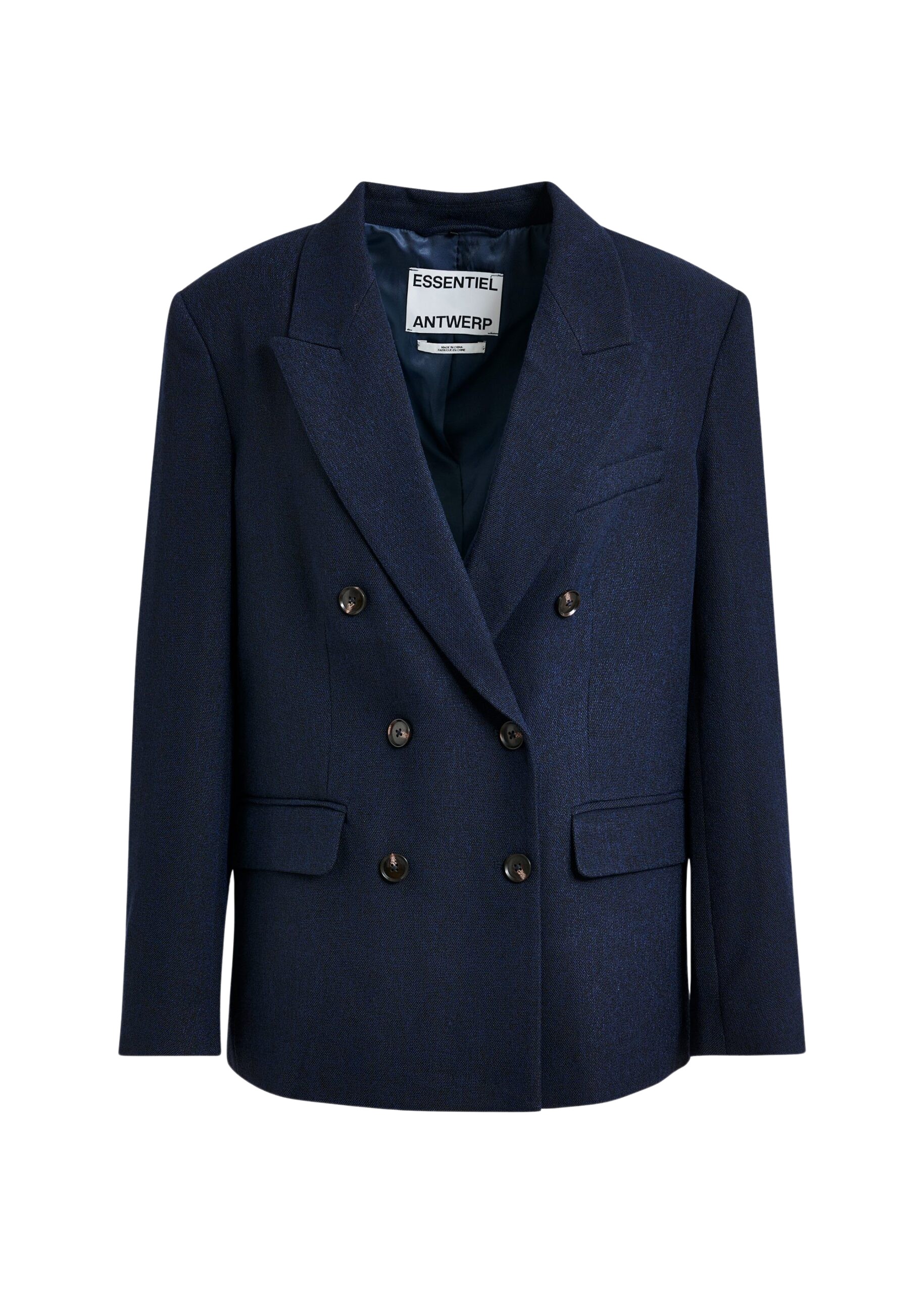 Essentiel Antwerp Navy double-breasted blazer - Essentiel Antwerp Jackets - Colorful Belgian Design - Shop at Luxury Shoes 