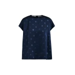 Essentiel Antwerp Navy polkadot top with cap sleeves - Essentiel Antwerp Tops - Colorful Belgian Design - Shop at Luxury Shoes 