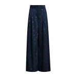 Essentiel Antwerp Navy printed wide-leg pants - Essentiel Antwerp Pants - Colorful Belgian Design - Shop at Luxury Shoes 