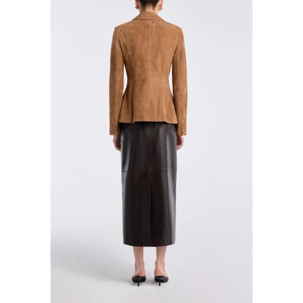 Nour Hammour Jackets Color | 90s Blazer Tailored Suede Blazer luxury leather Jackets from Luxury Shoes 