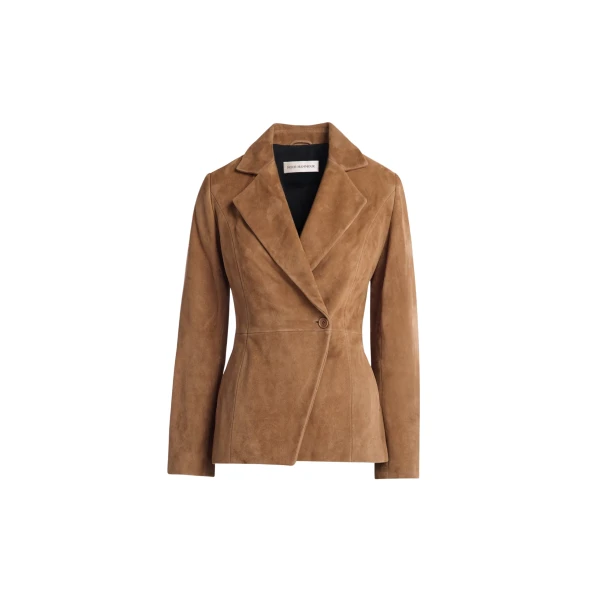 Nour Hammour Jackets Color | 90s Blazer Tailored Suede Blazer luxury leather Jackets from Luxury Shoes 