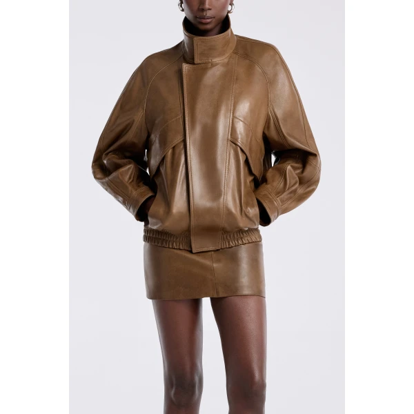 Nour Hammour Jackets Color | Ariste Fluid Leather Jacket luxury leather Jackets from Luxury Shoes 