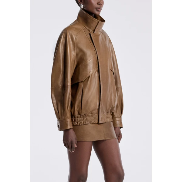 Nour Hammour Jackets Color | Ariste Fluid Leather Jacket luxury leather Jackets from Luxury Shoes 