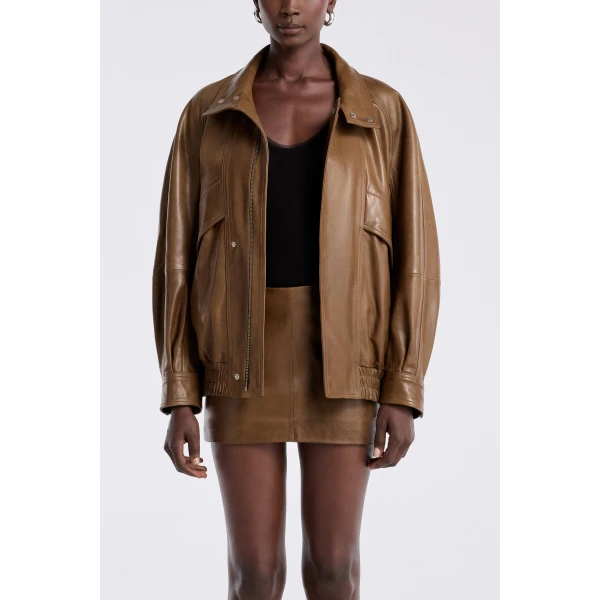 Nour Hammour Jackets Color | Ariste Fluid Leather Jacket luxury leather Jackets from Luxury Shoes 