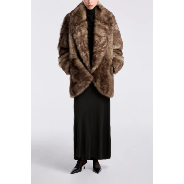 Nour Hammour Coats Color | Aurora Sumptuous Shearling Coat luxury leather Coats from Luxury Shoes 