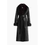 Nour Hammour Coats Color | Baez Luxe Leather Coat luxury leather Coats from Luxury Shoes 
