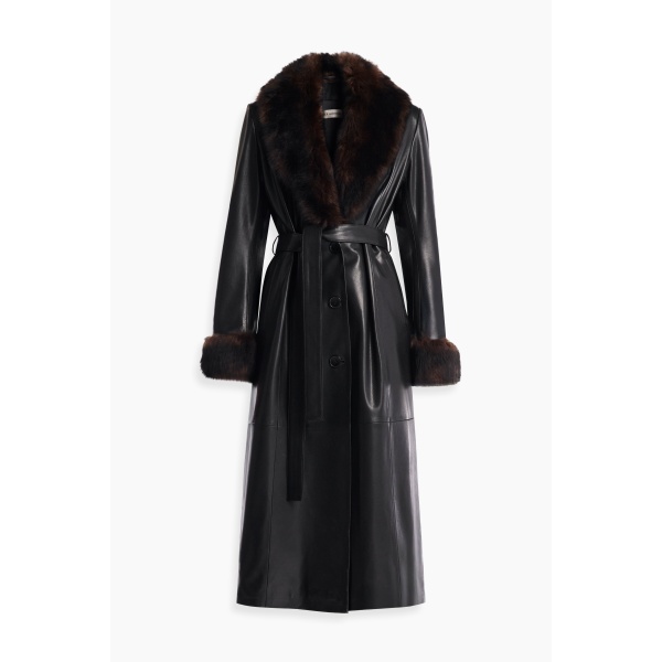 Nour Hammour Coats Color | Baez Luxe Leather Coat luxury leather Coats from Luxury Shoes 