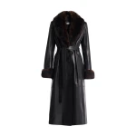 Nour Hammour Coats Color | Baez Luxe Leather Coat luxury leather Coats from Luxury Shoes 
