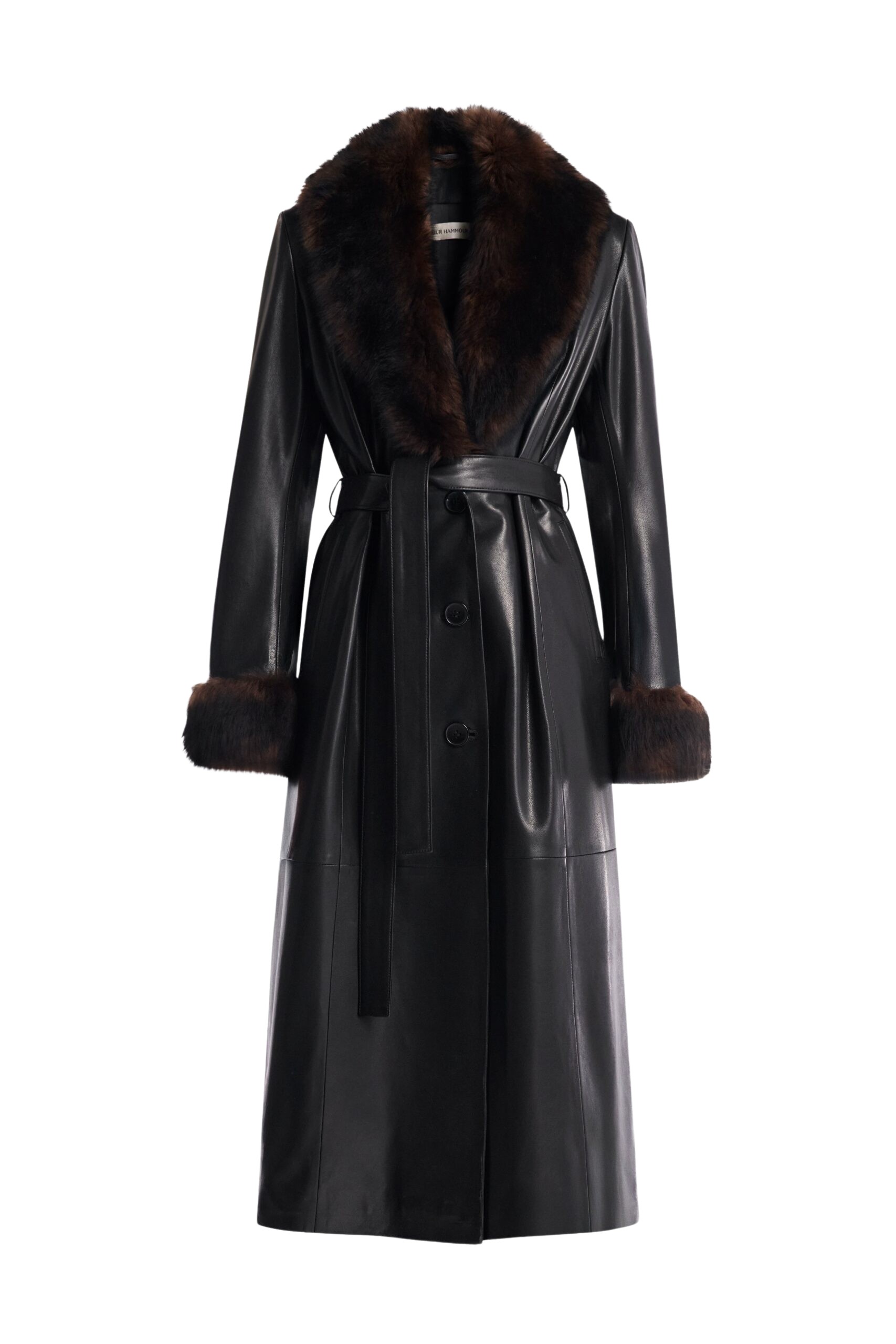 Nour Hammour Baez Luxe Leather Coat