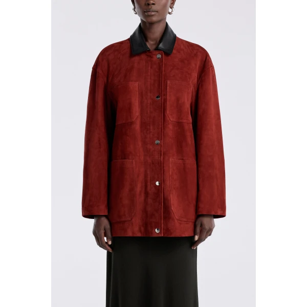 Nour Hammour Jackets Color | Barn Modern Suede Jacket luxury leather Jackets from Luxury Shoes 
