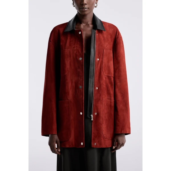 Nour Hammour Jackets Color | Barn Modern Suede Jacket luxury leather Jackets from Luxury Shoes 