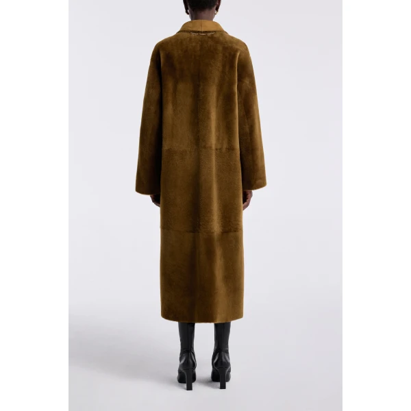 Nour Hammour Coats Color | Birthday Coat Merinos Draped Shearling Coat luxury leather Coats from Luxury Shoes 