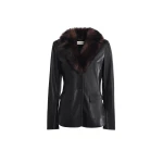 Nour Hammour Jackets Color | Caterina Polished Leather Blazer luxury leather Jackets from Luxury Shoes 