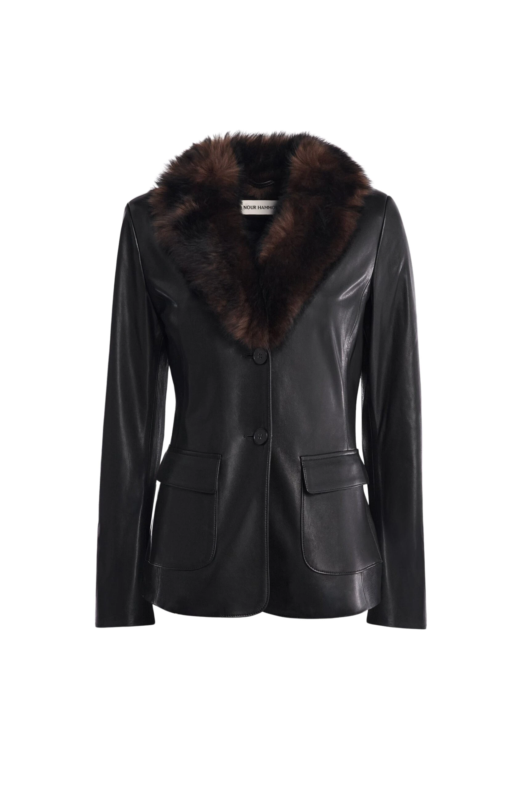 Nour-Hammour-Caterina-Polished-Leather-Blazer-scaled15106_nobg Nour Hammour Jackets Color | Caterina Polished Leather Blazer luxury leather Jackets from Luxury Shoes