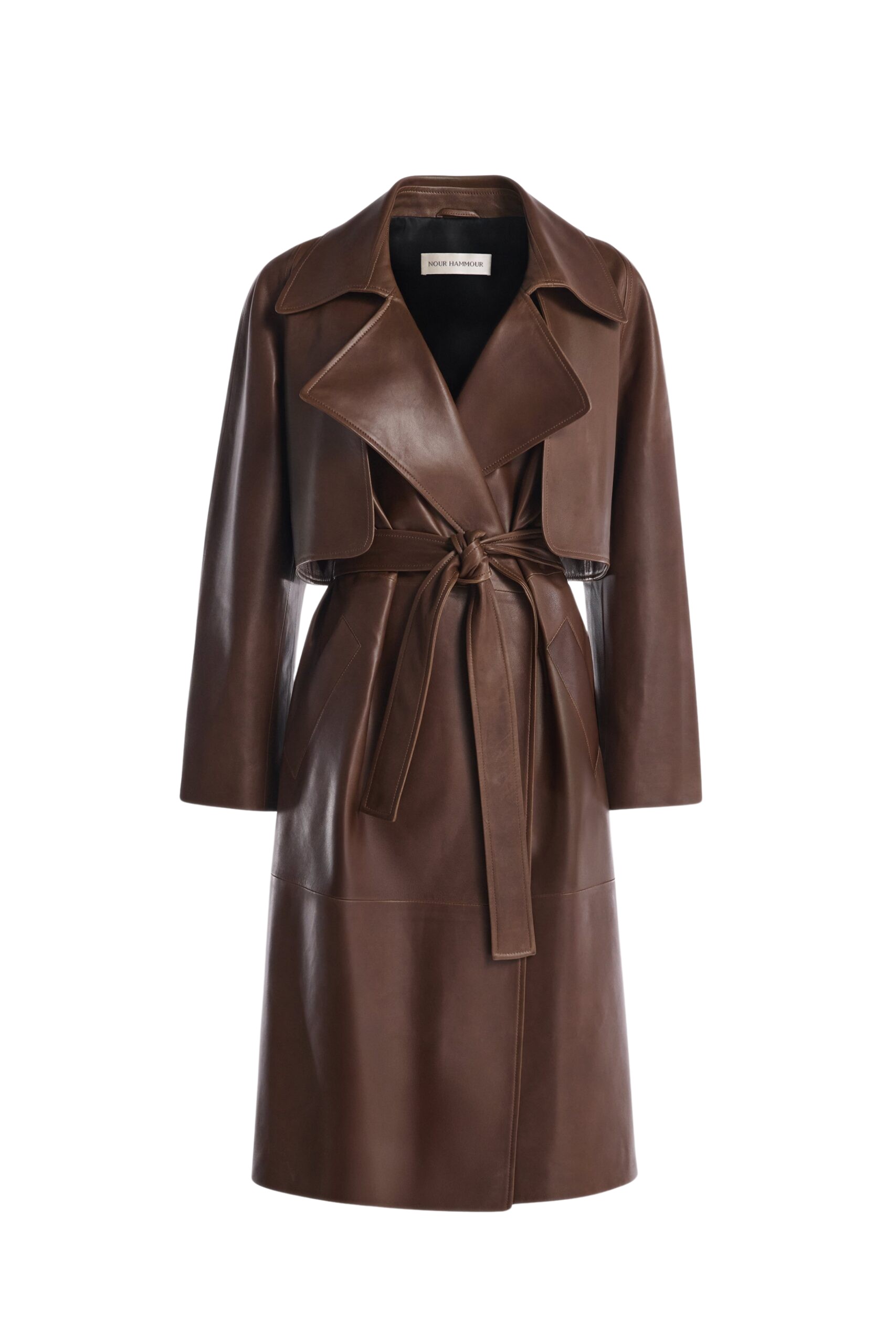 Nour Hammour Cisely Relaxed Leather Coat