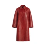 Nour Hammour Coats Color | Croco Embossed Day Coat Chic Day Coat luxury leather Coats from Luxury Shoes 