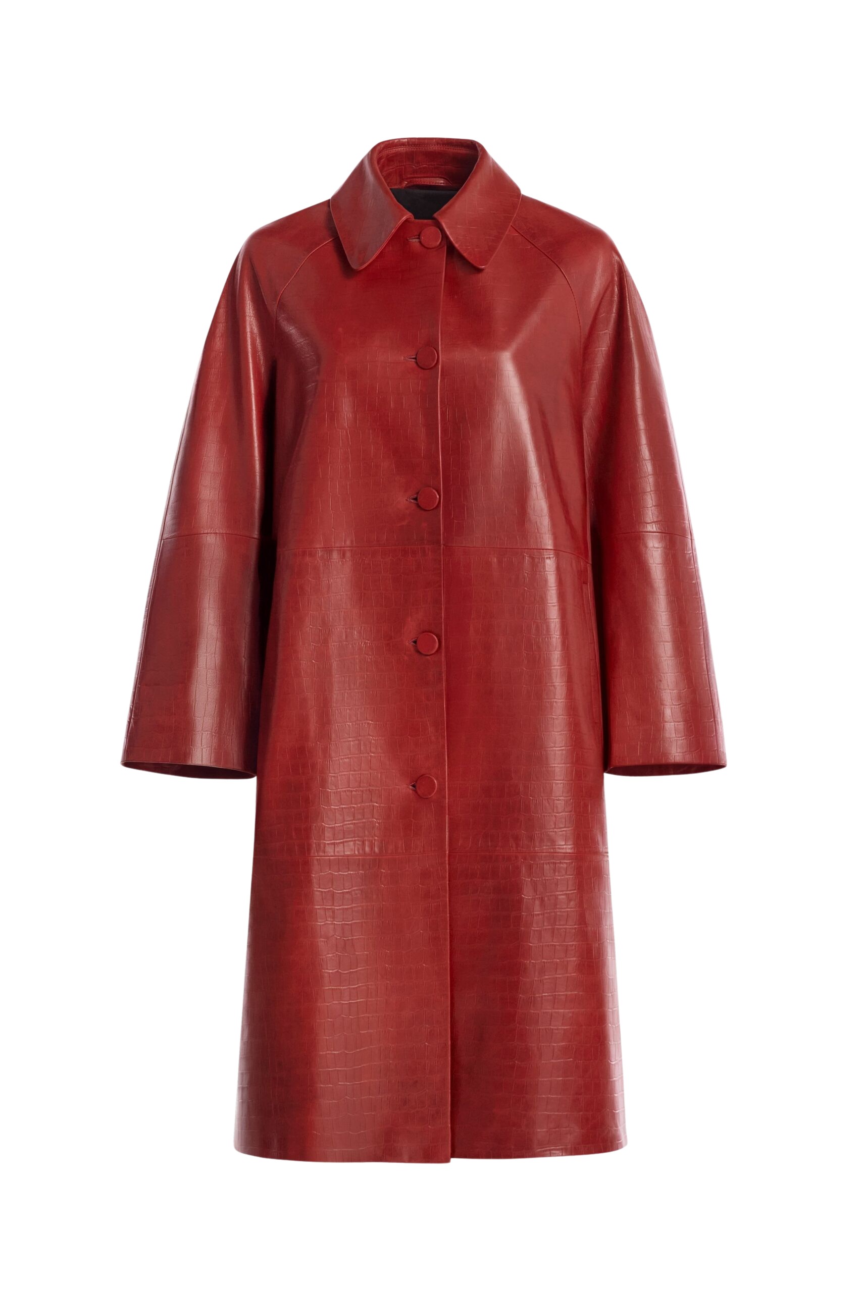 Nour Hammour Croco Embossed Day Coat Chic Day Coat