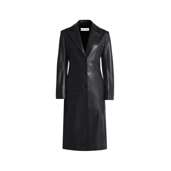 Nour Hammour Coats Color | Eames Elegant Leather Coat luxury leather Coats from Luxury Shoes 