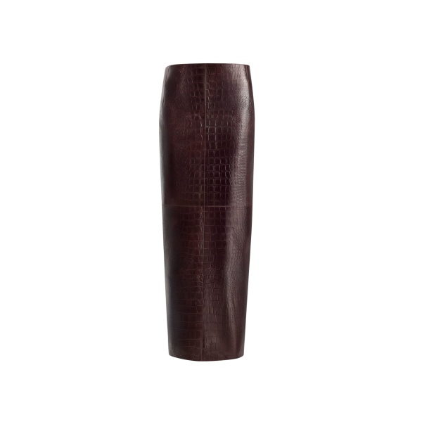 Nour Hammour Skirts Color | Elyse Croco Skirt Embossed Leather Skirt luxury leather Skirts from Luxury Shoes 