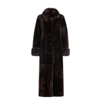 Nour Hammour Coats Color | Enya Rich Shearling Coat luxury leather Coats from Luxury Shoes 