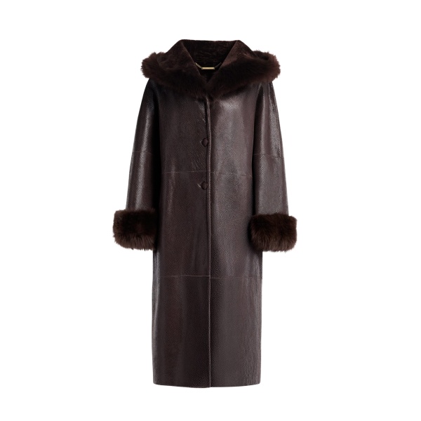 Nour Hammour Coats Color | Gancin Lavish Winter Coat luxury leather Coats from Luxury Shoes 