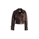 Nour Hammour Jackets Color | Hatti Croco Cropped Leather Jacket luxury leather Jackets from Luxury Shoes 