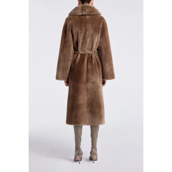 Nour Hammour Coats Color | Isadora Sumptuous Shearling Coat luxury leather Coats from Luxury Shoes 