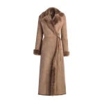 Nour Hammour Coats Color | Joni Off-duty Shearling Essential Coat luxury leather Coats from Luxury Shoes 