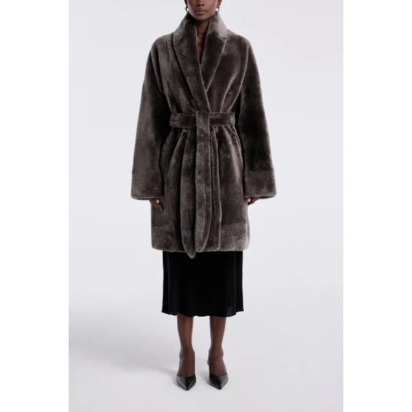 Nour Hammour Coats Color | Juno Luxurious Robe Coat luxury leather Coats from Luxury Shoes 