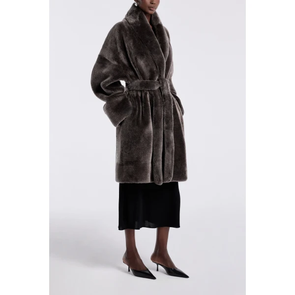 Nour Hammour Coats Color | Juno Luxurious Robe Coat luxury leather Coats from Luxury Shoes 