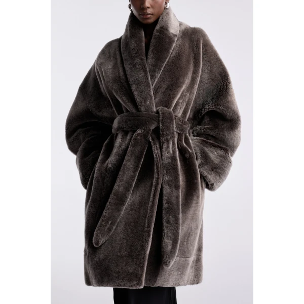 Nour Hammour Coats Color | Juno Luxurious Robe Coat luxury leather Coats from Luxury Shoes 