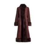 Nour Hammour Coats Color | Kaia Sweeping Toscana Coat luxury leather Coats from Luxury Shoes 