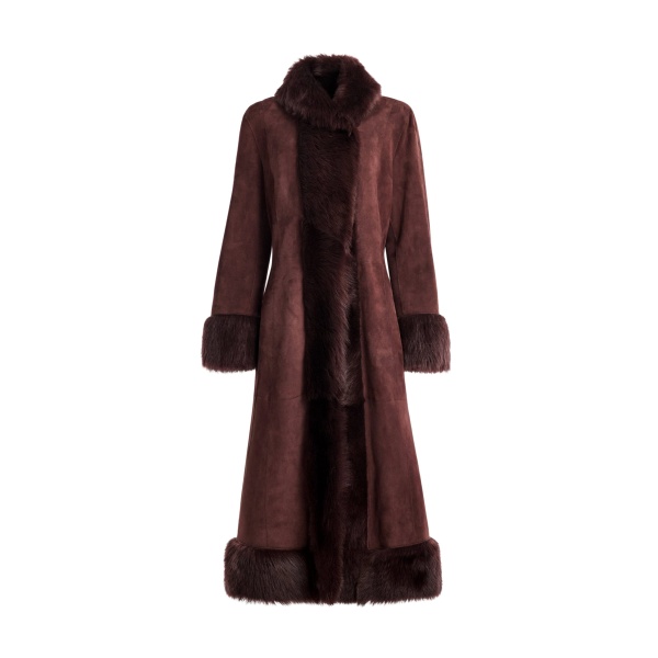 Nour Hammour Coats Color | Kaia Sweeping Toscana Coat luxury leather Coats from Luxury Shoes 