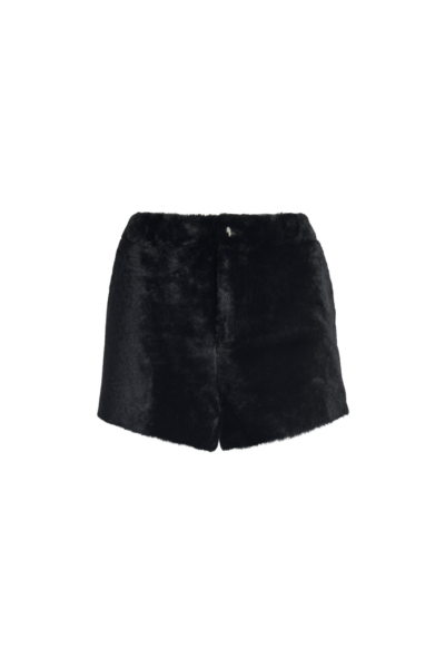 Nour Hammour Shorts Color | Leontine Shearling Cozy Shearling Shorts luxury leather Shorts from Luxury Shoes 