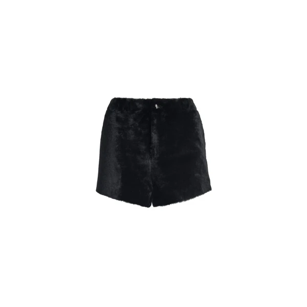 Nour Hammour Shorts Color | Leontine Shearling Cozy Shearling Shorts luxury leather Shorts from Luxury Shoes 