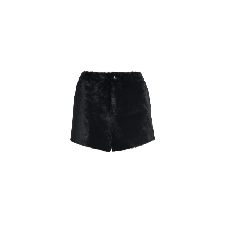 Nour Hammour Shorts Color | Leontine Shearling Cozy Shearling Shorts luxury leather Shorts from Luxury Shoes 