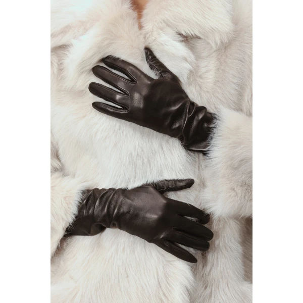 Nour Hammour Gloves Color | Long Gloves Butter Soft Leather Gloves luxury leather Gloves from Luxury Shoes 