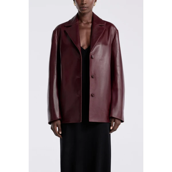 Nour Hammour Jackets Color | Opus Relaxed Leather Blazer luxury leather Jackets from Luxury Shoes 