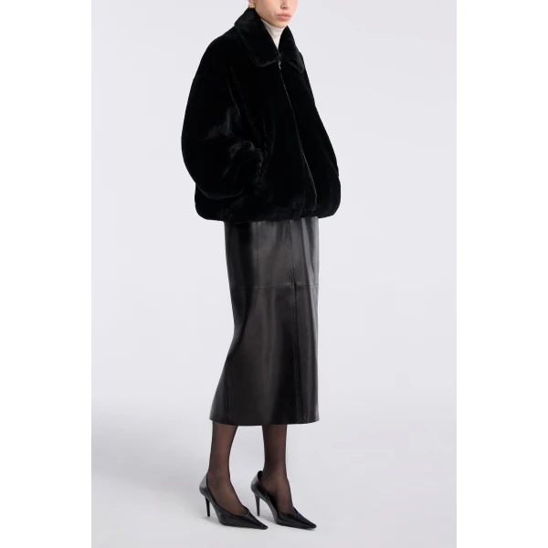 Nour Hammour Jackets Color | Plush Bomber Cozy Bomber Jacket luxury leather Jackets from Luxury Shoes 