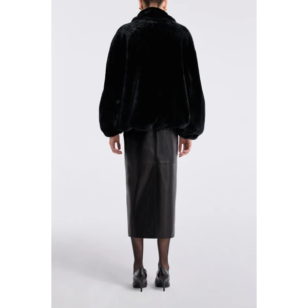 Nour Hammour Jackets Color | Plush Bomber Cozy Bomber Jacket luxury leather Jackets from Luxury Shoes 